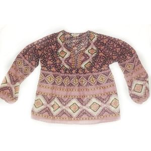 Tantrums boho mixed print top size small